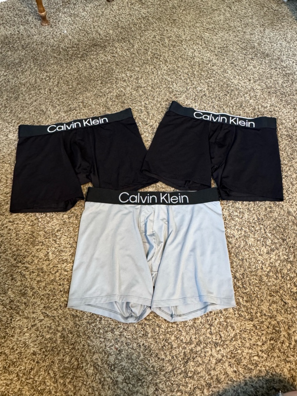 Calvin Klein Boxer Brief 3-Pack in Black & Light Gray